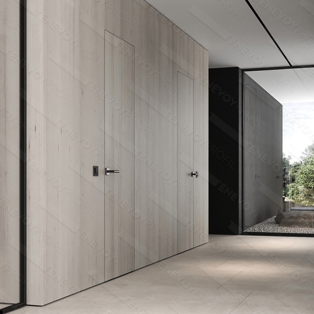 Теневой профиль тип 1, скрытые двери и стены - отделка шпон